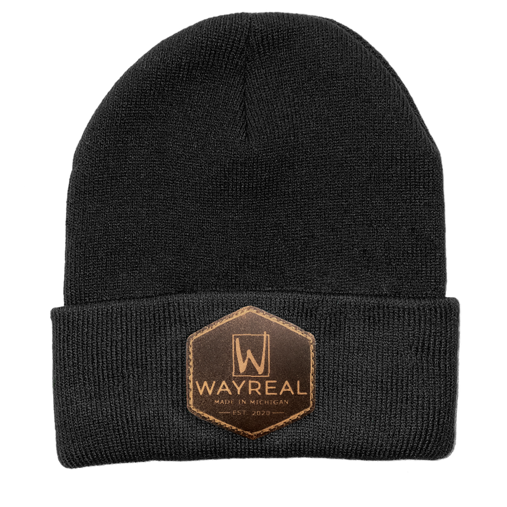 WAYREAL Leather Patch Beanie