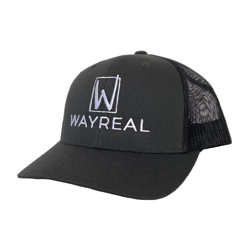 WAYREAL Charcoal Curved Trucker Hat