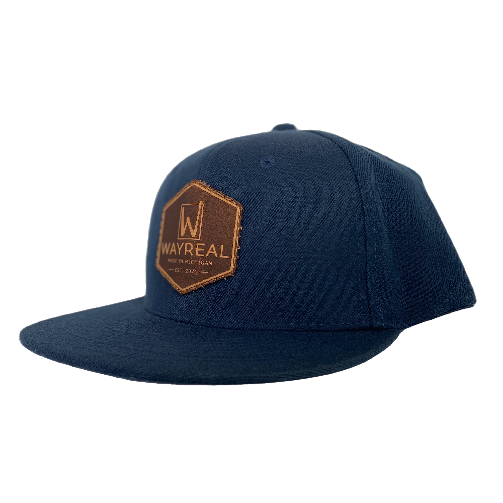 WAYREAL Navy Flatbill LEATHER PATCH