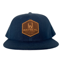 Load image into Gallery viewer, WAYREAL Navy Flatbill LEATHER PATCH
